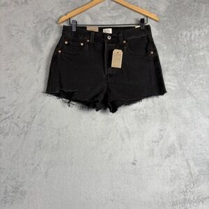 Levi's 501 Original High Rise Denim Shorts Black Wash 56327-0112 Women's 28 001